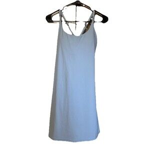 Ewedoos Athletic Dress Built in Shorts Bra Sport Tennis Pickleball Blue  LG